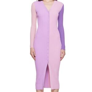 STAUD Pink & Purple Shoko Midi Dress Size M